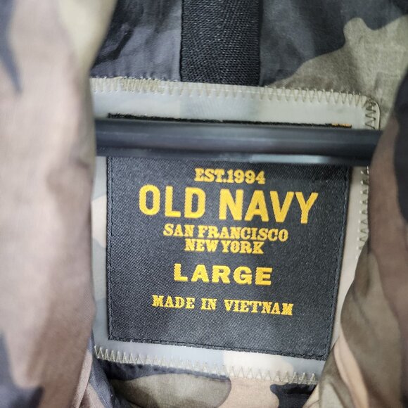 Mens Old Navy Camouflage Puffer Vest Jacket 100% Polyester Insulated Outerwear L - Picture 6 of 10